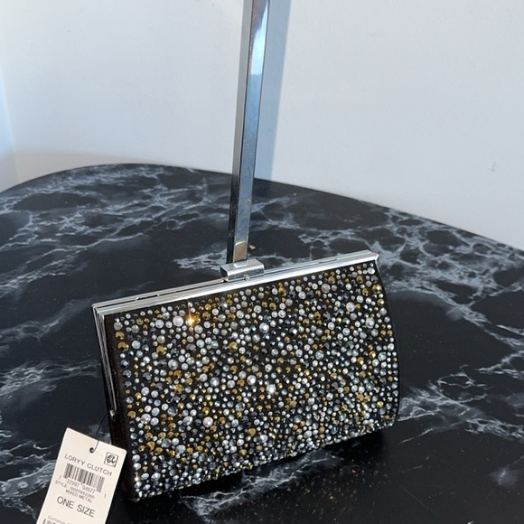Inc International Concepts Clutch Loryy Sparkle Dressy Bag Rhinestone Black NWT - Picture 7 of 10